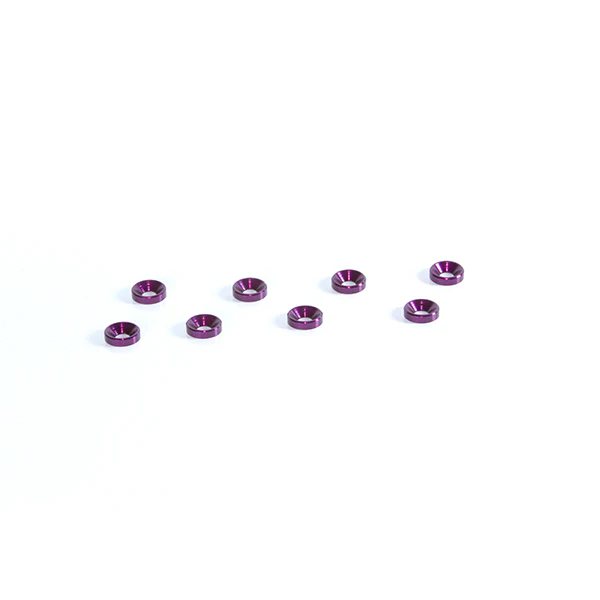 4MM ALUMINUM COUNTERSUNK WASHER (8) PURPLE