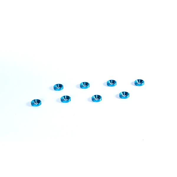 4MM ALUMINUM COUNTERSUNK WASHER (8) SKY BLUE