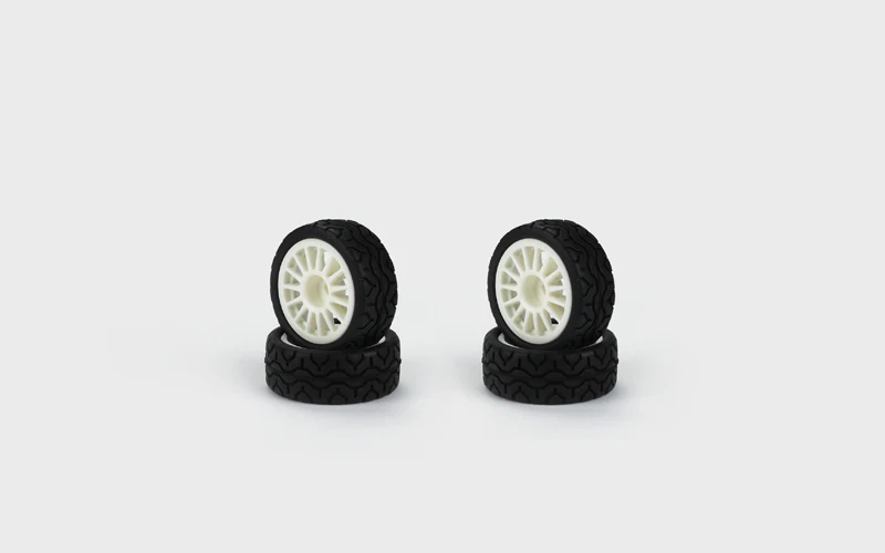 GT24 MITSUBISHI LANCER EVOLUTION IV WRC WHITE WHEELS AND TIRES SET (x4)