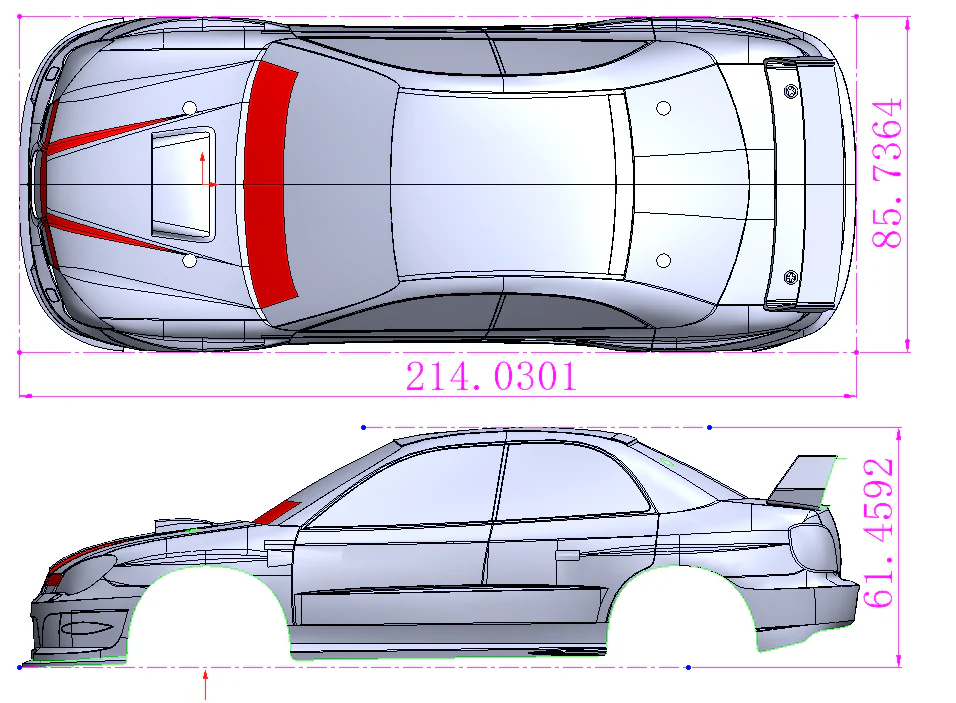 GT24 SUBARU STI-9 CLEAR BODY SET - Image 2