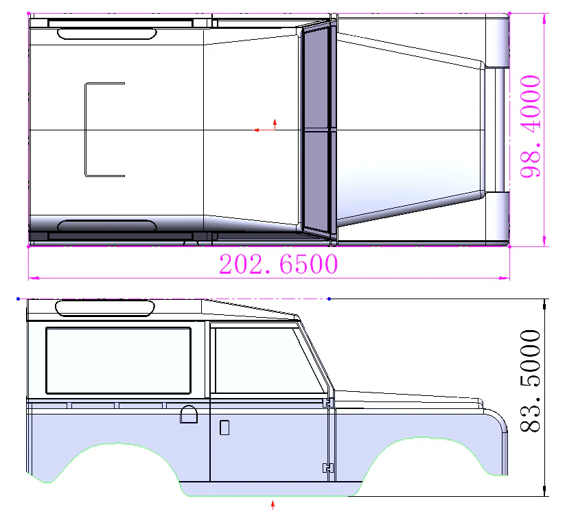 MSA-1E 1968 LAND ROVER D SERIES IIA CLEAR BODY SET - Image 2