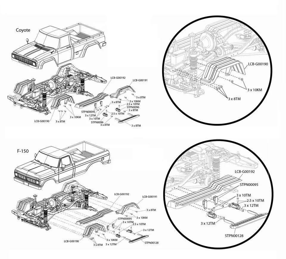SCA-1E Bed/Inner Fenders Set For Coyote 285mm - Image 2