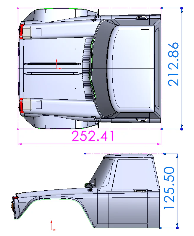 SCA-1E Coyote Trophy (Half Cab) Clear Body Set (for 285mm or 313mm WB) - Image 2