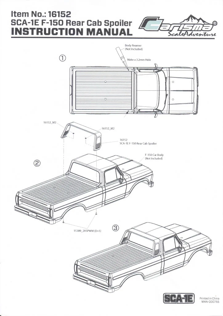 SCA-1E Ford F-150 Rear Cab Spoiler - Image 3
