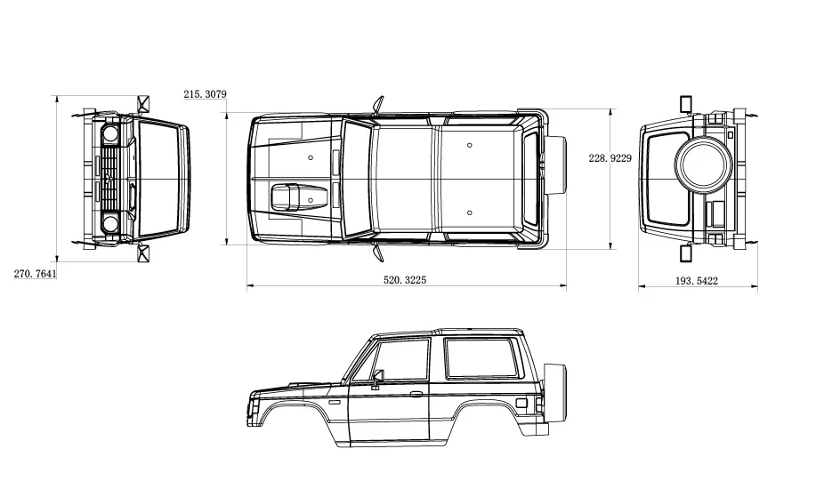 SCA-1E PAJERO XL-W PAINTED BODY SET 313mm WB - Image 3