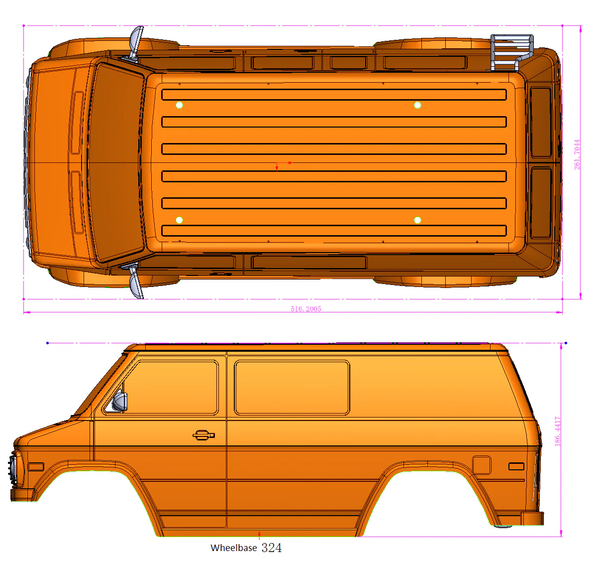 SCA-1E Prairie Wolf Clear Body Set (324mm WB) - Image 13